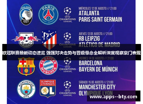 欧冠联赛最新动态速览 强强对决走势与晋级悬念全解析深度观察豪门表现 欧冠联赛最新动态速览 强强对决走势与晋级悬念全解析深度观察豪门表现